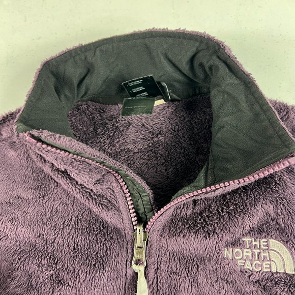 The North Face Fuzzy Fleece Osito Full Zip Jacket Womens Small Purple Mock Neck - Picture 6 of 16